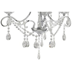 Vela Ceiling Pendant Chandelier 3 Light Polished Chrome, Crystal - Polished Chrome