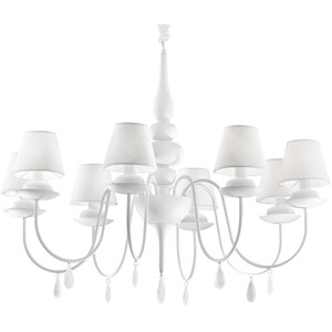 Blanche 8 Light Multi Arm Chandelier White Finish, E14 - White