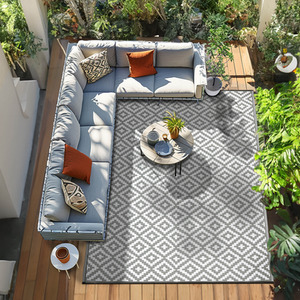 Grey and White Green Decore Nirvana Reversible Outdoor Rug - Grey/White / 360cm / 270cm by Green Decore