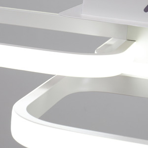 Square White Frame Chandelier LED Ceiling Light - White / 102W by Livingandhome