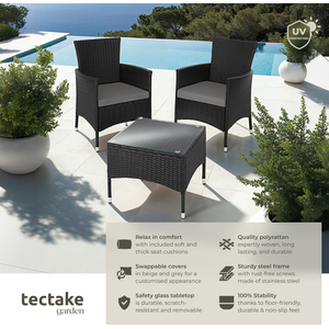Rattan Garden Furniture Set Lucerne Two Sets Of Cushion Covers by tectake