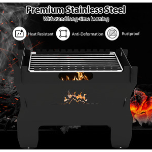 2-in-1 Camping Grill - Black by Costway