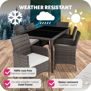 Rattan Garden Furniture Set 61 With Protective Cover by tectake