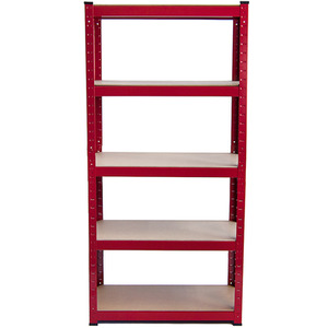 5 Tier Heavy Duty Adjustable Steel Garage Shelving Unit - 875kg Weight Capacity - Red / 30cm by Vida Designs