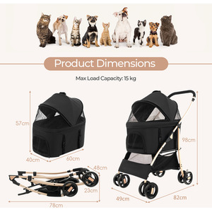 Foldable Pet Stroller by Costway