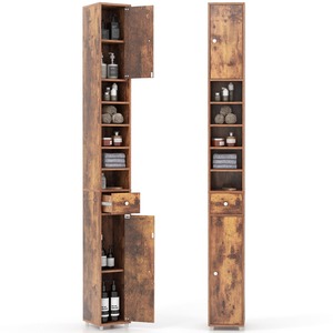 Freestanding Bathroom Cabinet - Brown by Costway