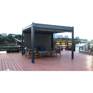 Naples Aluminum Pergola - Dark Grey / 3m by Malay
