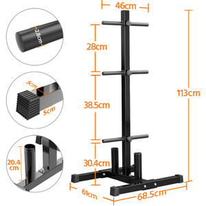 Weight Plate Rack for Home Gym - Black by Yaheetech