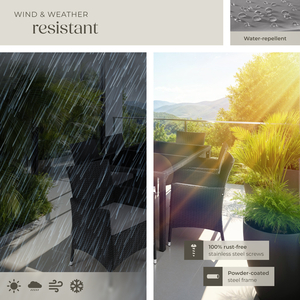 Rattan Garden Furniture Set 61 With Protective Cover - Black/Grey by tectake