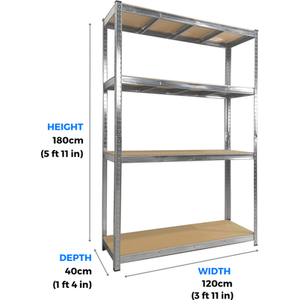 Galvanised Garage Shelving Units - Silver / Large by Trade Price Deals