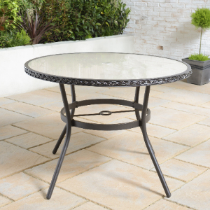 Padstow Round Outdoor Table - Brown by Outdoor Essentials