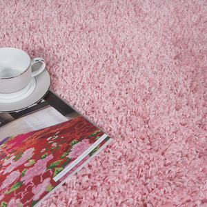 Soft Value Baby Pink Shaggy Area Rug - Baby Pink / 230 x 60cm by The Rug House
