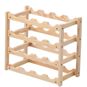 4-Tier Bamboo Wood Wine Rack - Natural Wood by Livingandhome