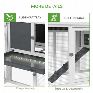 PawHut Wooden Chicken Coop - Grey by PawHut