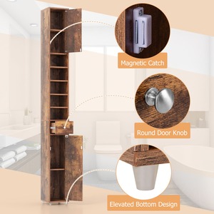 Freestanding Bathroom Cabinet - Brown by Costway