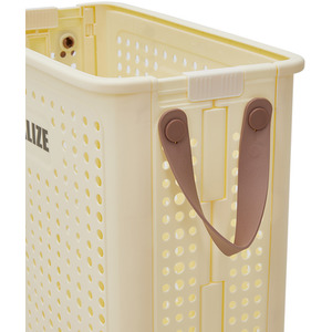 Foldable Laundry Basket with Wheels - Beige / 50cm / 22cm by Livingandhome