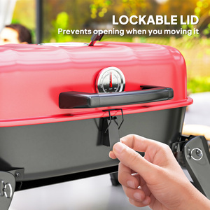 Outsunny Folding Charcoal Barbecue Grills - Red by Outsunny
