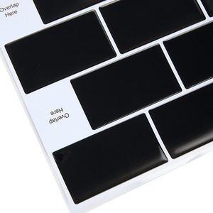 10Pcs Marble Effect Tile Stickers - Black by Livingandhome