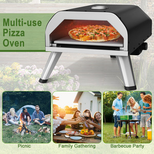4KW Foldable Pizza Oven - Black by Costway