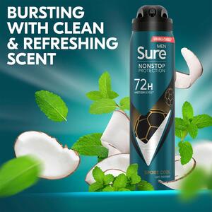Sure Men Anti-Perspirant 72H Nonstop Protection Sport Cool Deodorant - Green / 6 by Sure