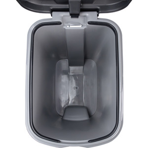 Slim Plastic Lidded Pedal Waste Bin - Grey by JVL