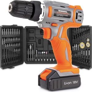 Cordless Drill 89 Piece Kit with Case - Orange