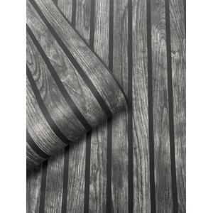 Wooded Slats Wallpaper - Black by Muriva