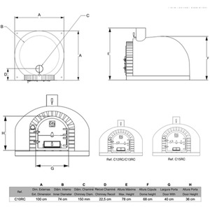 Horacio Wood Fired Outdoor Oven Royal Red - Red by Horacio