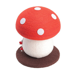 Sisal Mushroom Cat Scratching Post - Red by Livingandhome