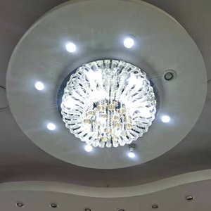 3 LED Colours Crystal Flush Ceiling Light Chandelier