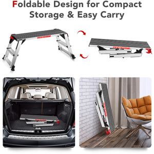 Foldable Step Bench Work Platform - Silver by Costway