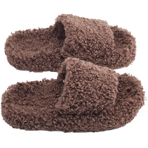 Soft Plush Open-Toe Cotton Slippers by Livingandhome