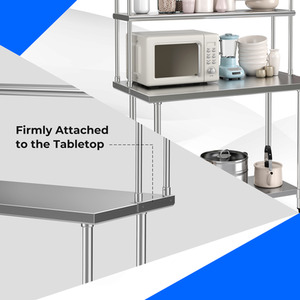 122CM Kitchen Overshelf for Tabletop - Silver by Costway