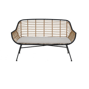 5 Piece Antigua Rattan Conversation Set - Black by Outdoor Essentials