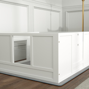 PawHut Dog Whelping Box with Whelping Pad Adjustable Entrance - White / 120cm by PawHut