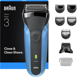 Braun Series 3 ShaveStyle 310BT Electric Shaver, Wet Dry Razor for Men - Black/Blue by Braun