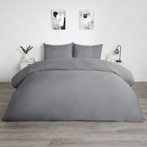 Filled Pinsonic Panel Duvet Cover Set - Grey / King by OHS