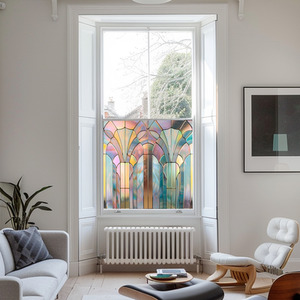 Algua Art Deco Stained Glass Privacy Window Film by Creative Printing Solutions