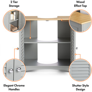 Shrewsbury Under Sink Bathroom Cabinet - Grey by VonHaus