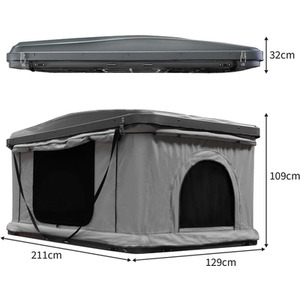 Pop Up Car Roof Tent 2-3 Person - Grey by Monster Shop