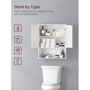 VASAGLE Wall-Mounted Bathroom Storage Cabinet - White by VASAGLE
