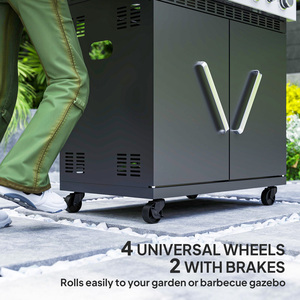 41 Burner Portable Gas BBQ Grill Clear View Lid - Black by Outsunny