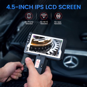 Handheld Articulating Endoscope Inspection Camera with 4.5 inch IPS LCD Screen - Black by UK Inspection Camera