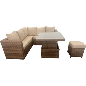 Carolina Compact Rattan Conversation Set - Brown