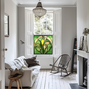 Cuvio Art Deco Stained Glass Privacy Window Film by Creative Printing Solutions