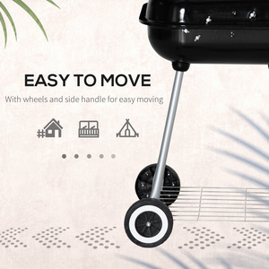 Outsunny BBQ Charcoal Smoker Grill - Black by Outsunny