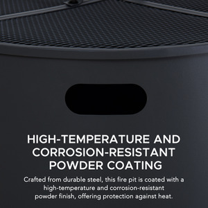 Outdoor Steel Fire Pit with Fire Poker - Black by Sunjoy