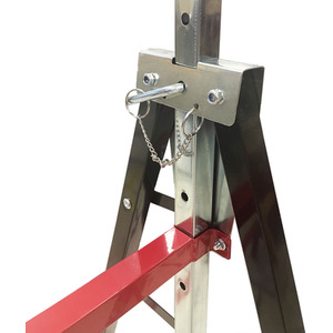 Lumberjack Pair Folding Work Horse Trestles Adjustable Height Stand 150kg - Red by Lumberjack