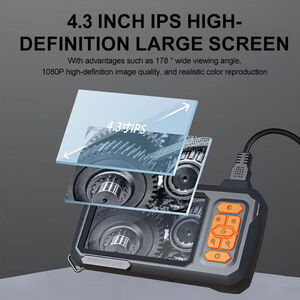 1080P HD Endoscope Camera with 4.3 Inch IPS Screen - Black / 2m