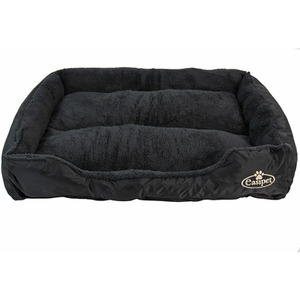 Faux Fur Dog Bed in BlackGrey XL - Black by Actiaspet